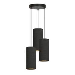 Emibig Lampe suspendue ronde Albertslund avec 3 tubes modernes noirs 3x E27