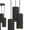 Albertslund round pendant lamp with 3 jet black modern tubes 3x E27