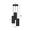 Albertslund round pendant lamp with 3 jet black modern tubes 3x E27