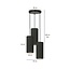Emibig Emibig Albertslund ronde pendellamp met 3 gitzwarte moderne kokers 3x E27 - Perfecte verlichting voor elke ruimte