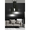 Albertslund ronde pendellamp met 3 gitzwarte moderne kokers 3x E27