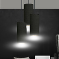 Albertslund round pendant lamp with 3 jet black modern tubes 3x E27