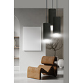 Albertslund round pendant lamp with 3 jet black modern tubes 3x E27