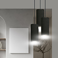 Albertslund round pendant lamp with 3 jet black modern tubes 3x E27