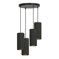 Albertslund grande suspension ronde avec 4 tubes noirs 4x E27