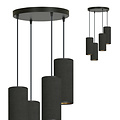 Albertslund grande suspension ronde avec 4 tubes noirs 4x E27