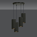 Albertslund large round pendant lamp with 4 black tubes 4x E27