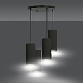 Albertslund large round pendant lamp with 4 black tubes 4x E27