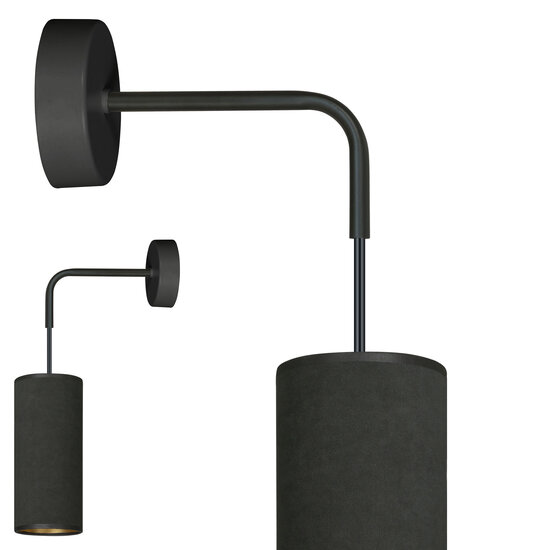 Albertslund aplique negro 1x E27 diseño acabado