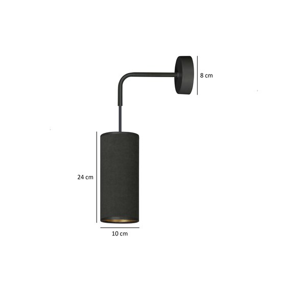 Albertslund black wall lamp 1x E27 design finished