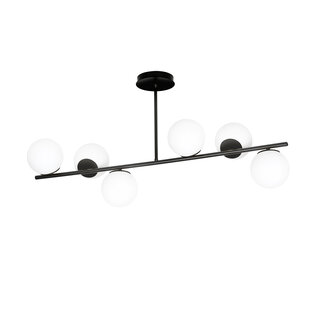Emibig Odder hanglamp zwart met melkwitte bollen 6x E14