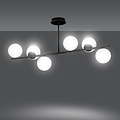 Emibig Emibig Odder hanging lamp black with milky white bulbs 6x E14 - Perfect lighting for any space