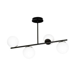 Emibig Odder black 4 lamp hanging lamp with milky white bulbs E14