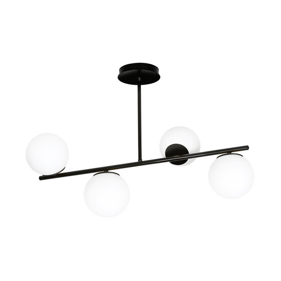 Emibig Emibig Odder black 4 lamp hanging lamp with milky white bulbs E14 - Perfect lighting for any space