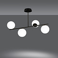 Odder black 4 lamp hanging lamp with milky white bulbs E14