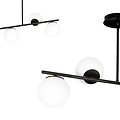 Lampe suspendue Odder noire à 4 lampes avec ampoules blanc laiteux E14