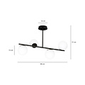 Odder black 4 lamp hanging lamp with milky white bulbs E14