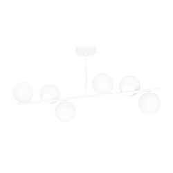 Lampe à suspension Odder blanche avec ampoules blanc laiteux 6x E14