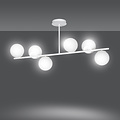 Emibig Emibig Odder hanglamp wit met melkwitte bollen 6x E14 - Perfect voor sfeervolle verlichting in uw woonkamer
