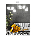 Lampe à suspension Odder blanche avec ampoules blanc laiteux 6x E14