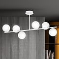 Odder Hängelampe weiß mit milchig weißen Glühbirnen 6x E14