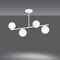 Lampe suspendue blanche Odder à 4 lampes avec ampoules blanc laiteux E14