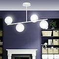 Lampe suspendue blanche Odder à 4 lampes avec ampoules blanc laiteux E14