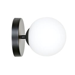 Emibig Aplique de pared negra Odder con 1 bombilla de vidrio blanco E14