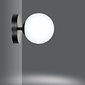 Applique noire Odder avec 1 ampoule en verre blanc E14
