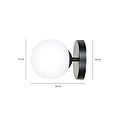 Applique noire Odder avec 1 ampoule en verre blanc E14