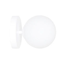 Emibig Odder witte wandlamp met 1 witte glazen bol E14