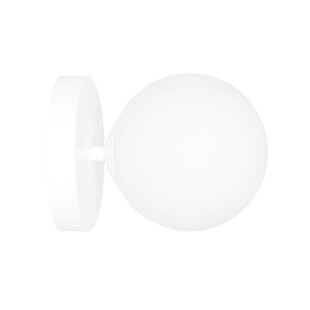 Odder witte wandlamp met 1 witte glazen bol E14