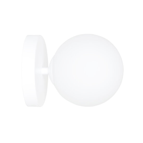 Odder witte wandlamp met 1 witte glazen bol E14