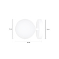 Odder witte wandlamp met 1 witte glazen bol E14