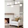 Emibig Emibig Lámpara colgante Struer negra y dorada con bombillas blancas lechosas 6x E14 - Iluminación elegante para cualquier espacio