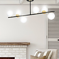 Emibig Emibig Lampe suspendue Struer noire et dorée avec ampoules blanches laiteuses 6x E14 - Éclairage élégant pour tous les espaces