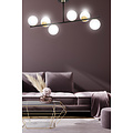 Struer hanging lamp black and gold with milky white bulbs 6x E14