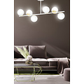 Emibig Emibig Struer white with gold 6 lamp hanging lamp with milky white bulbs E14 - Perfect for modern interiors