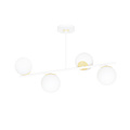 Lampe suspendue Struer dorée et blanche à 4 lampes avec ampoules blanc laiteux E14