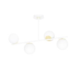 Emibig Struer gold and white 4 lamp hanging lamp with milky white bulbs E14