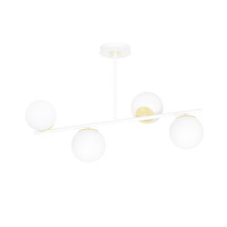 Emibig Struer goud en witte 4 lamp hanglamp met melkwitte bollen E14