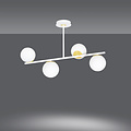 Struer goud en witte 4 lamp hanglamp met melkwitte bollen E14