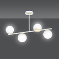 Struer goud en witte 4 lamp hanglamp met melkwitte bollen E14
