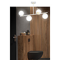Emibig Emibig Suspension 4 lampes or et blanc Struer avec ampoules blanches laiteuses E14 - Éclairage parfait pour chaque espace