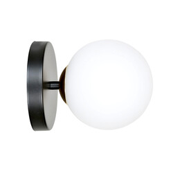 Emibig Aplique de pared Struer negro y dorado con 1 bombilla de vidrio blanco E14