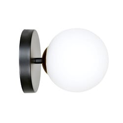 Emibig Struer black and gold wall lamp with 1 white glass bulb E14