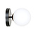 Struer zwart en gouden wandlamp met 1 witte glazen bol E14