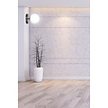 Struer zwart en gouden wandlamp met 1 witte glazen bol E14