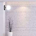 Struer zwart en gouden wandlamp met 1 witte glazen bol E14