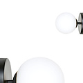 Applique Struer noire et dorée avec 1 ampoule en verre blanc E14